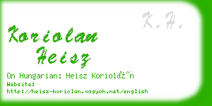 koriolan heisz business card